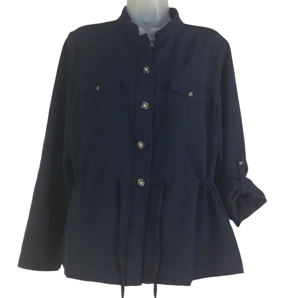 J. Jill Wearever Collection Size MP Jacket Button Front Convert Sleeves Jacket - Picture 2 of 10